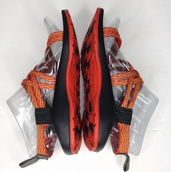 Chaco Rainbow Orange Slip On Strap Up Kids Sandals - Picture 4 of 14